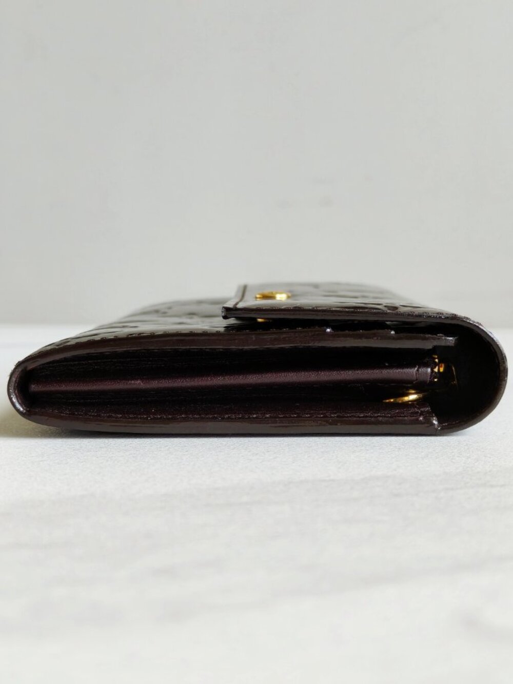Louis Vuitton Vernis Sarah Wallet Amarante Patent Leather Long Wallet Burgundy - Picture 7 of 15